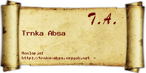 Trnka Absa névjegykártya